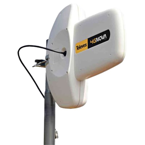 Televes 3G/4G Utomhusantenn, Förstärkare, IP53 7,5m, kabel, vit