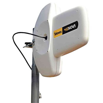 Televes 3G/4G Utomhusantenn, Förstärkare, IP53 7,5m, kabel, vit