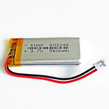 602248 JST 1.25mm 2pin 3.7V 650mAh Lithium Polym