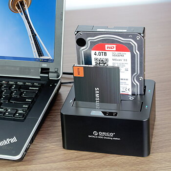 (6629 )ORICO USB 3.0 Dual-Bay 2.5&3.5 SATA HDD Docking Station with Clone Function