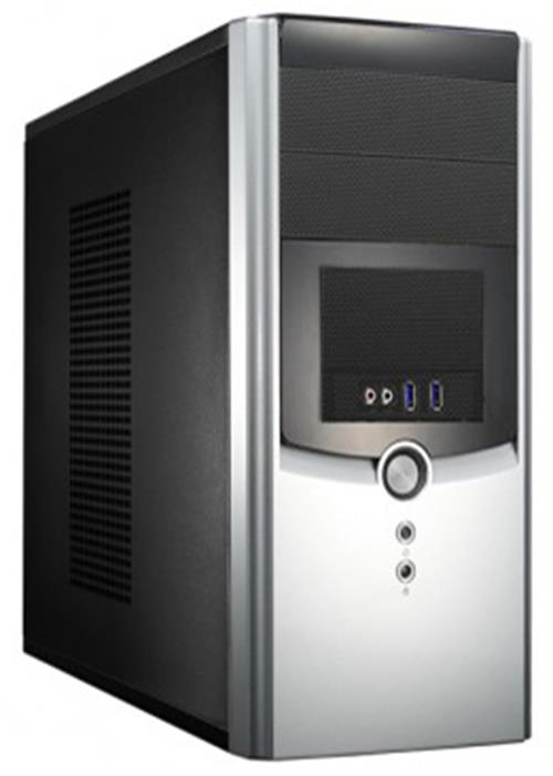 Compucase Miditower 6k11BS-U3T MICRO ATX,  Silver/Svart, Utan nätdel