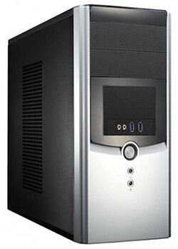 Compucase Miditower 6k11BS-U3T MICRO ATX,  Silver/Svart, Utan nätdel