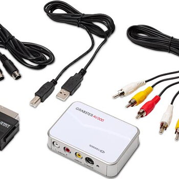 Videograbber, USB 2.0, MPEG-1/2/4, 720x576 vid 25fps, 1xKompositvideo, 1xS-Video, 2xRCA(ljud), 1m, svart/silver