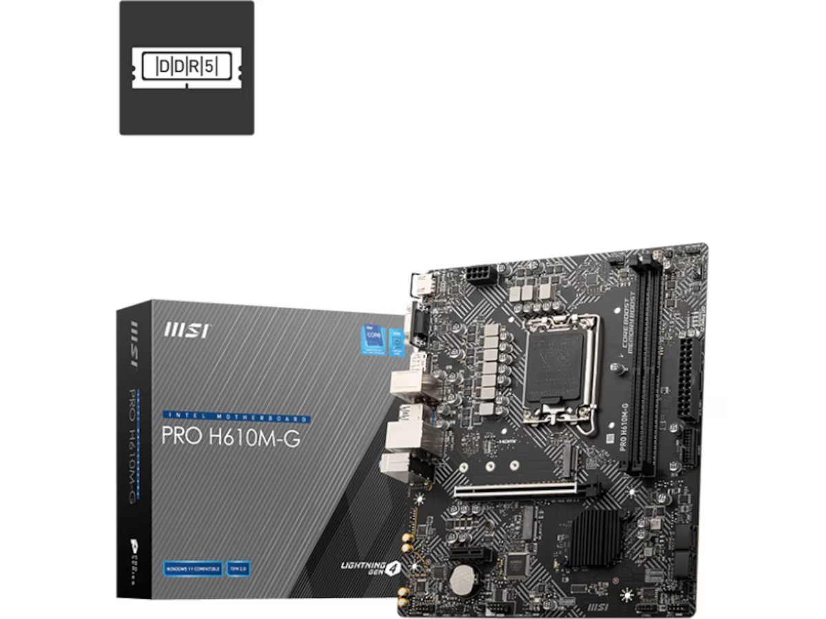 MSI PRO H610M-G Moderkort LGA 1700,mATX, DDR5, 1x PCI-E x16, 1x M.2