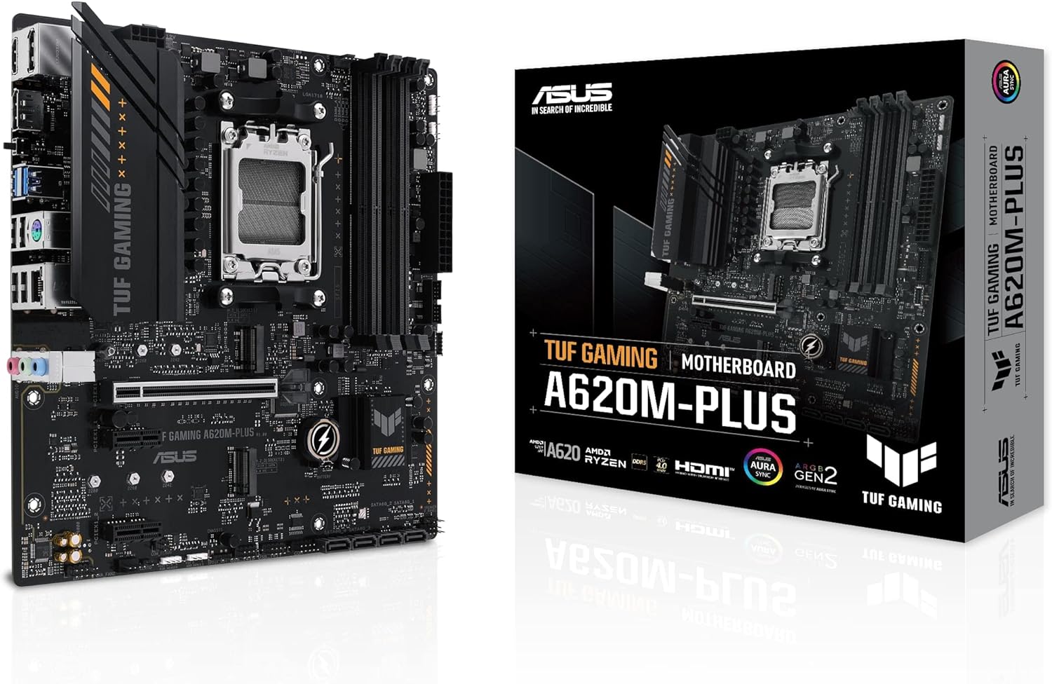 ASUS TUF A620M-PLUS, AMD A620, AM5, MATX, 4DDR5, DP, HDMI