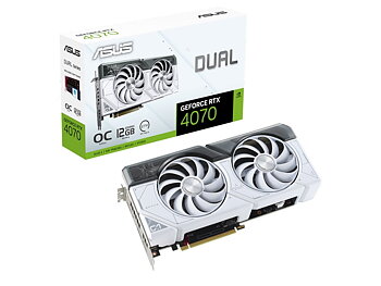 ASUS Dual GeForce RTX 4070 White OC Edition 1 Grafikkort, PCI Express 4.0, 12GB GDDR6X