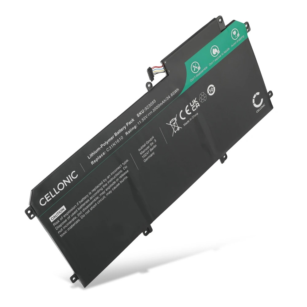 Ersättningsbatteri till Asus ZenBook UX330C UX330CA UX330CAK  C31N1610, 3000mAh 11,55V
