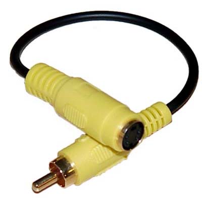 S-video Mini 4polig hona Till composite RCA Plug(hanne)