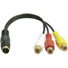 Konverter, MiniDin( S-video)hanne 7 pin, till  3x RCA  hona
