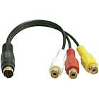 Konverter, MiniDin( S-video)hanne 7 pin, till  3x RCA  hona