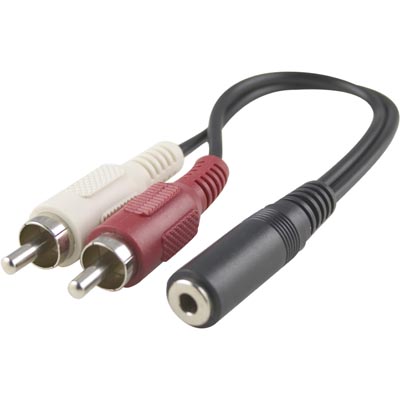 3,5mm hona sterio till 2st RCA hane kontakt  0,2m