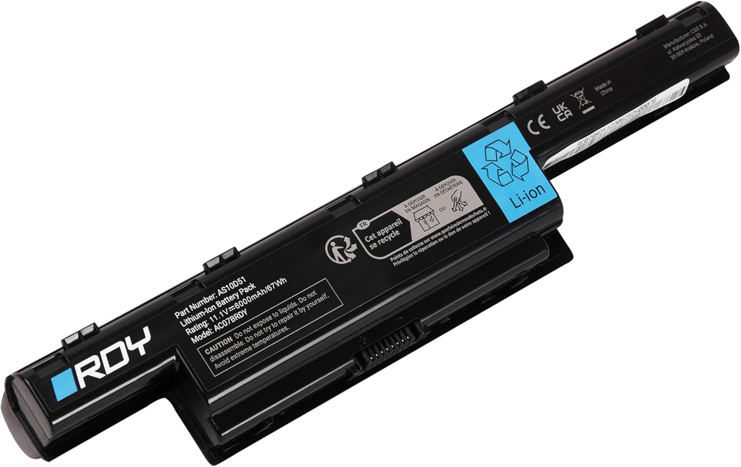 RDY Laptop Akku AS10D31 AS10D41 AS10D51 AS10D71 AS10D75 AS10D81 Batteri för Acer Aspire 5733 5750 5741 5741G 5742G 5750G E1-531 E1-531G E1-571G (Kapacitet: 6000 mAh 11.1V)