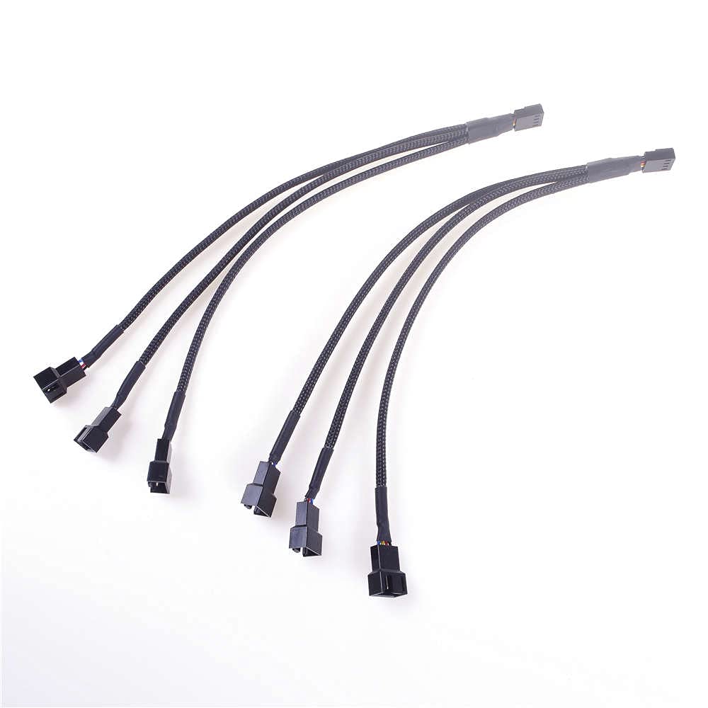 ANGEEK 27 cm datorfläktkabel PWM-adapter 1 till 3 omvandlare 3 stift + 4 stift PC strömkabel fläkt förlängningskabel