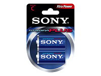 SONY 2x Battery 1.5V LR14 Blister Alkaline Stamina Plus Baby C