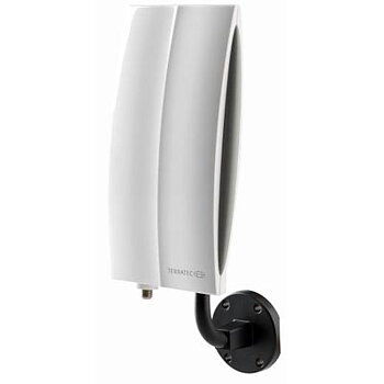 TERRATEC Antenna 500, aktiv utomhusantenn för DVB-T, vattentät och UV-skyddad, vit/svart