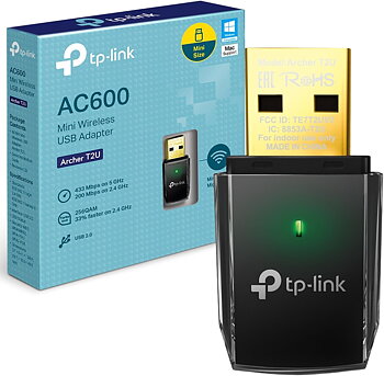 (Archer T2UB)TP-LINK trådlöst nätverkskort, Dual Band, USB, AC600 Wifi, Mini Size, svart