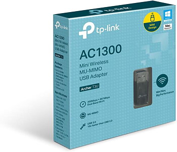 (Archer T3UB Nano) TP-LINK AC1300 Mini Wi-Fi MU-MIMO USB 3.0 Adapter, Dual Band Wireless Network Adapter, Supports Windows 11/10 / 8.1/8 / 7 / XP, Mac OS X