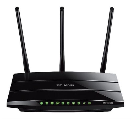 TP-Link Trådlös Dual Band Router, AC1200, 4xLan Gigabit, USB, Svart