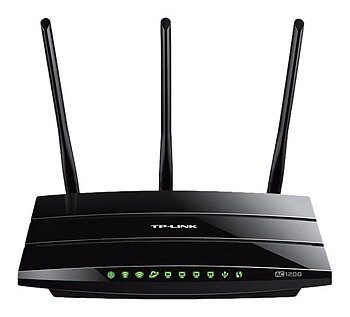TP-Link Trådlös Dual Band Router, AC1200, 4xLan Gigabit, USB, Svart