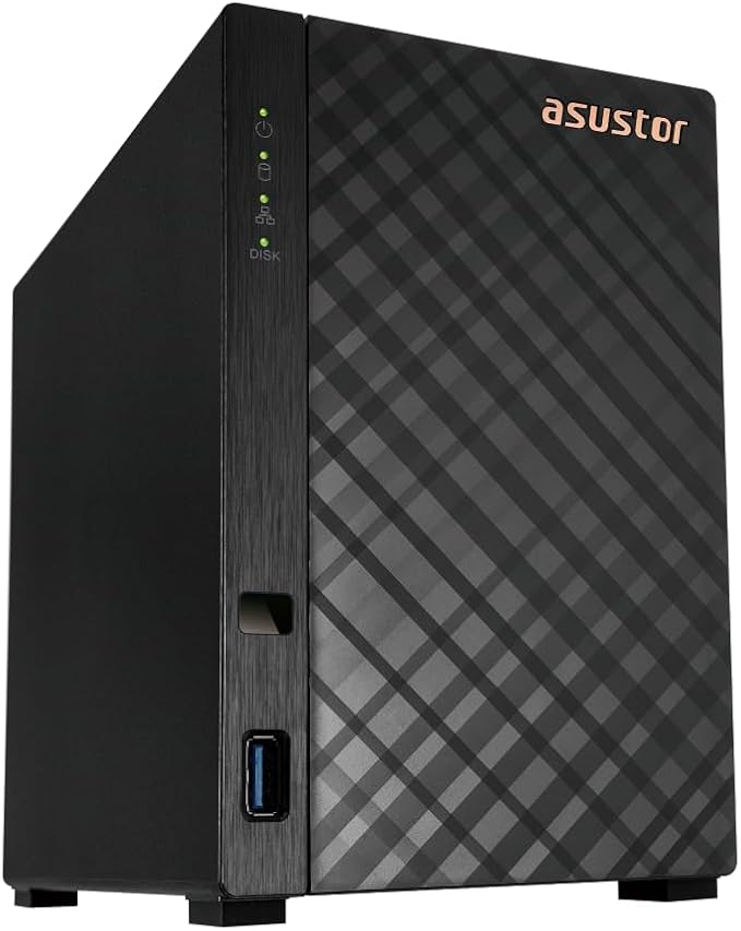 ASUSTOR AS1202T 2 Bay NAS Realtek RTD1619B 2.5GbE Port 1GB DDR4 Three USB 3.0 (utan diskar)
