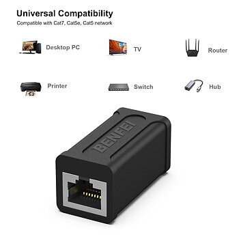 (B07X6KW7WK )RJ45 Inline-koppling, Skarvdon för  RJ45 nätverkskontakt ,hona till hona, nätverksförlängare,
