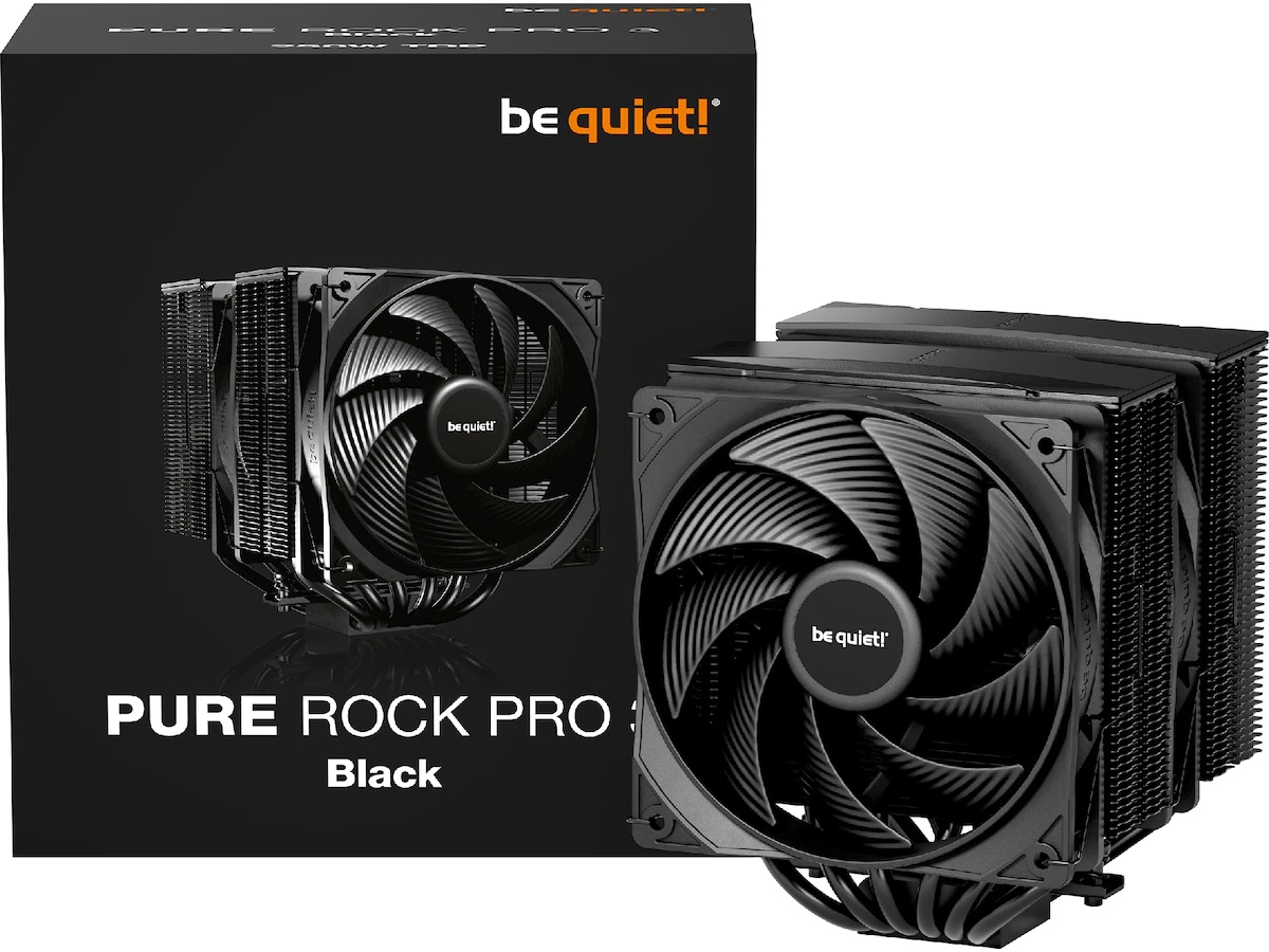 be quiet! Pure Rock Pro 3 Black CPU Kylare, LGA1851/1700 /1200/1150/1151/1155, AM4/AM5, max 34.8 dB(A)