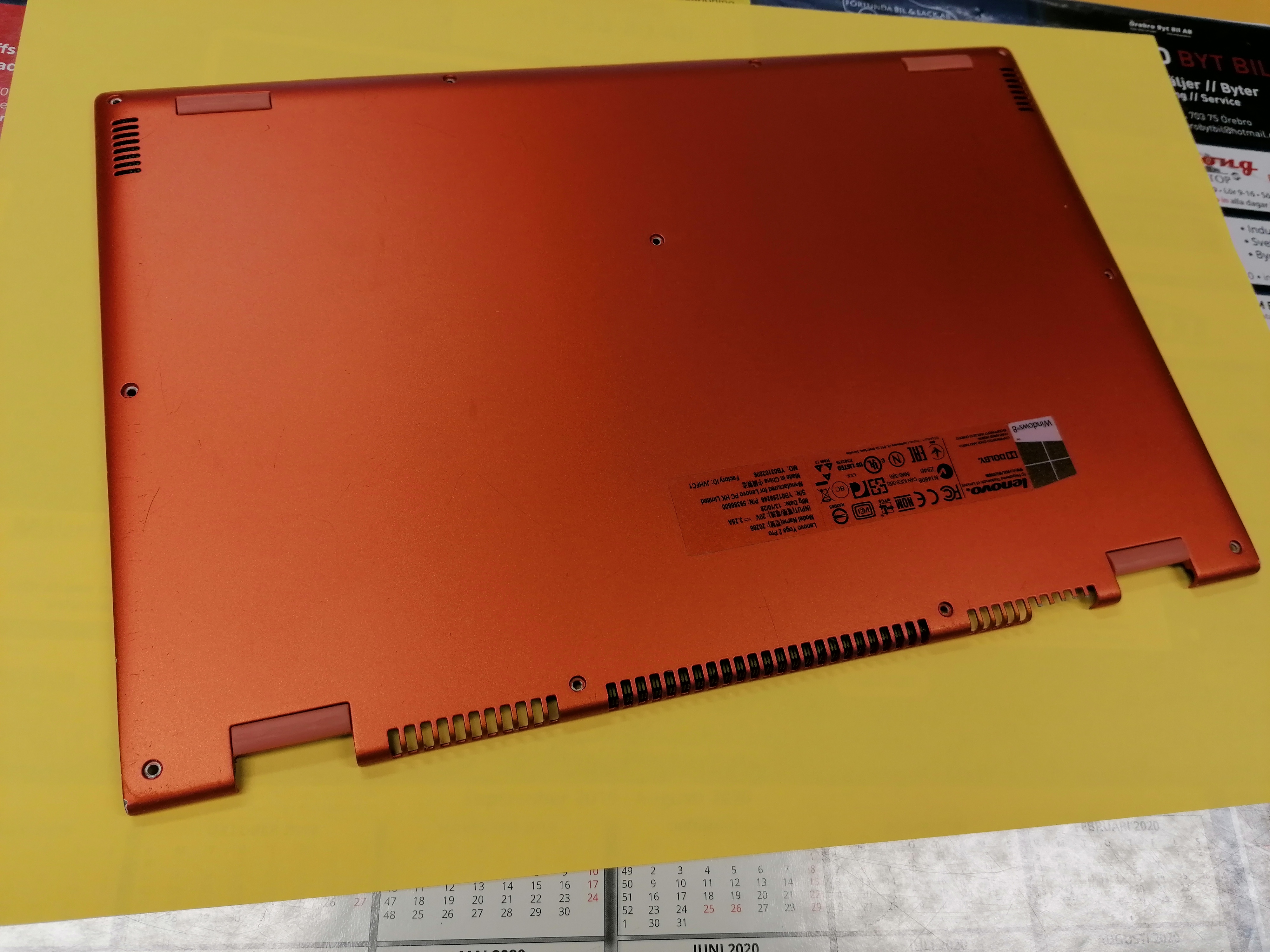 Orignal Botom Cover till Lenovo IdeaPad Yoga 2 Pro 13, (Använt)