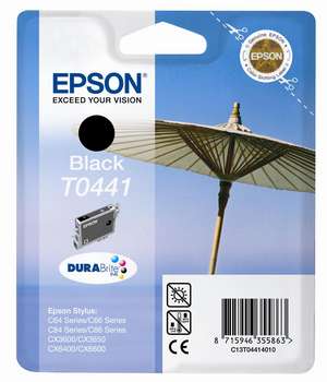 Epson Original patron T0441  svart,  för Epson Stylus C64/C66, C84/C86, CX3600/CX3650,CX6400/CX6600