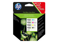 HP original 920XL CMYK ink Combo Pack Officejet, alla färg plus svart i XL förmat