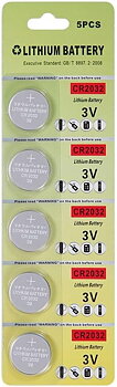 Batteri Lithium Cell CR2032  3V, 5 Pack
