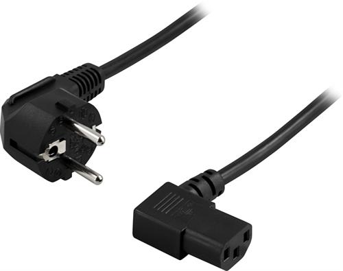 Nätsladd från Väguttag till PC eller Monitor 1M, Vinklad