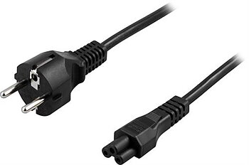 Nätsladd från Väguttag till bärbardatorladdare, Rak CEE7/7, Rak IEC C5 1M