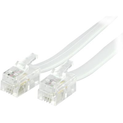 Telefon Kabel med modularkontakt färdiga, RJ11/4P4C 10M