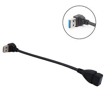 USB 3.0 Angle 90 Degree Extension Cable Male to Female Adapter Cord length 20cm [Up]