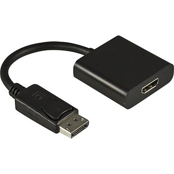 DELTACO DisplayPort till HDMI-adapter med ljud, 20-pin ha - 19-pin ho, 0,2m, svart