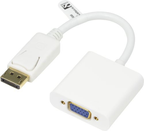 DisplayPort till VGA-adapter,Full HD @60Hz, white, 0,2m