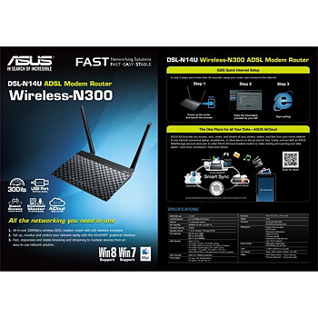 ASUS DSL-N14U, Trådlös Router med inbyggt ADSL Modem