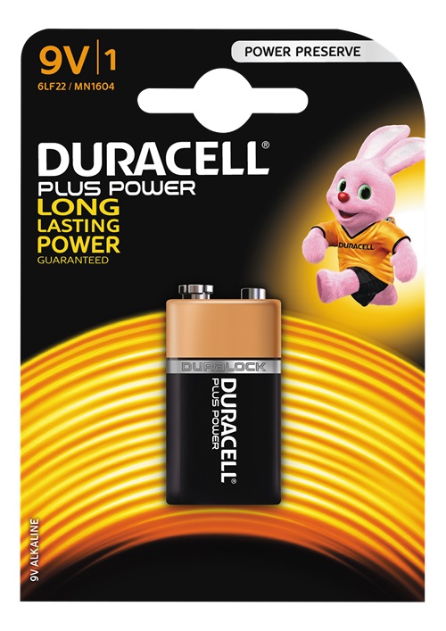 Duracell Plus 6LR61 / MN1604, 9V,  50% mer kraft
