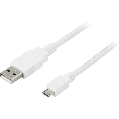 USB (ECB-DU4EWE) kabel A Plug till Micro -B Plug  1M, USB2,0, Vit