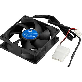 DELTACO chassiefläkt 80x80x25 med temperatursensor, svart
