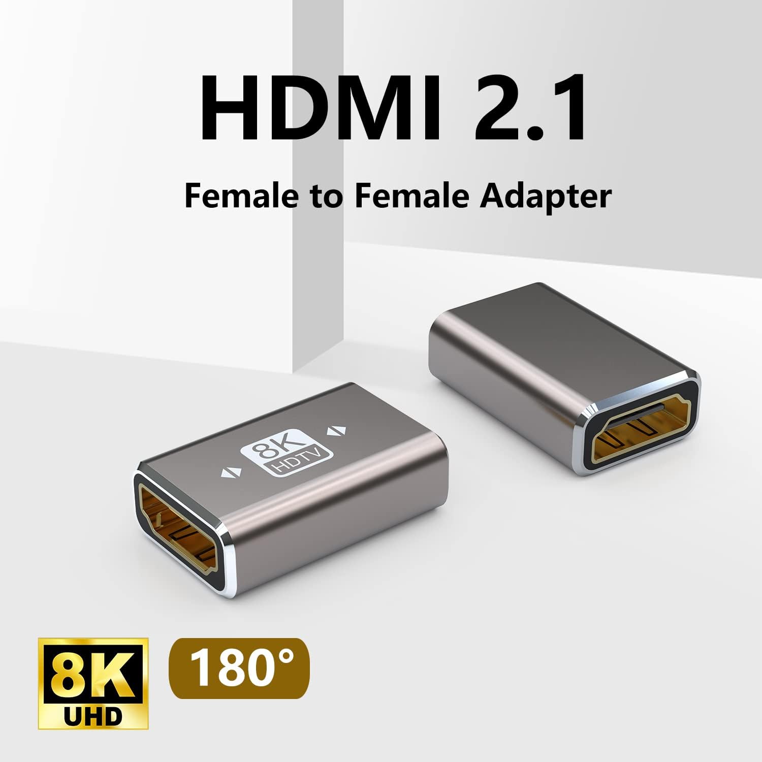 (X001P7QP7R) VMOJO HDMI-Kopplare 8K, Hona Till Hona Anslutning, Förlängningsadapter - Stöder 8K @60Hz/4K @120Hz, 7680 x 4320 Upplösning, 3D, HDR, ARC för Bärbar Dator, PC, Skärm, Roku TV ,  HDMI-Adapter Hona-Hona