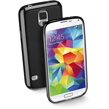CellularLine Shocking, gummerat skal till Samsung Galaxy S5, inkl skärmskydd, svart