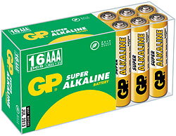 GP Batteri LR03(AAA), 16st i förpakningen, Alkaline 1,5V,