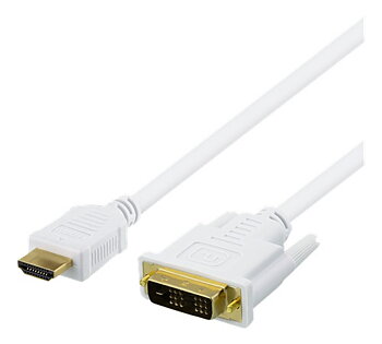 Blister HDMI Kabel 19-Pin Hane-Till DVI-D Singel Link Hane, Full HD  2M, Vit