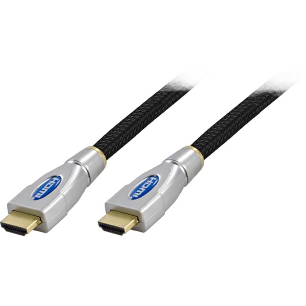 DELTACO HDMI-kabel, HDMI High Speed with Ethernet, 19-pin ha-ha, Ultra HD 4Kx2K, Ethernet, 3D, returljud, 3m, svart