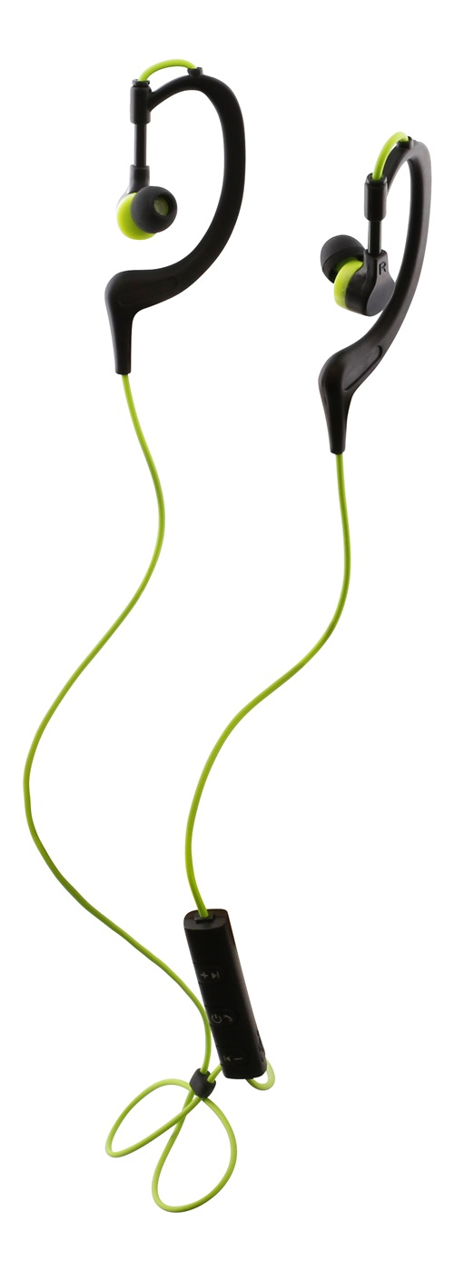 STREETZ Bluetooth-sporthörlurar med mikrofon BT 4,1 byglar svart/grön