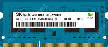 HMT451S6BFR8A-PB - SK Hynix 1x 4GB DDR3-1600 SODIMM PC3L-12800S Single Rank x8 Module/ 1600Mhz, SODIMM, För bärbar