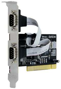 STlab I-142, Serial PCI kort med två stycken  seriell  9polig com port, hane