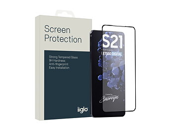Galaxy S21 Skärmskyddare 2,5D från iiglo, Kompatibel med fingeravtrycksläsare, täcker hela skärmen, enkel installation
