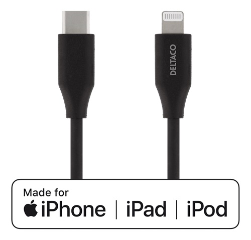 DELTACO USB-C Till Lightning kabel,  Typ C hanne Till Lightning hanne 1m, Silver
